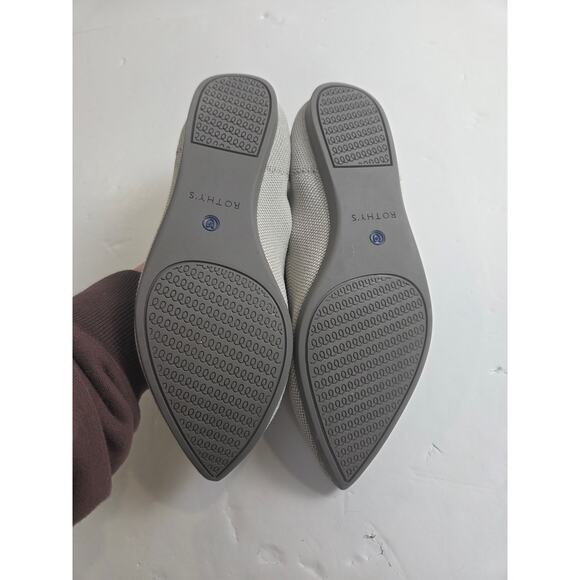 Rothy’s The Point Birdseye Women’s Size 9 Light Grey Flax Comfort Flats Shoes - Picture 4 of 5